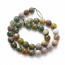 Koraliki Naturalny Agat Indyjski, Fasetowany, 10mm, około 35szt/35cm/nić (13WB12430)