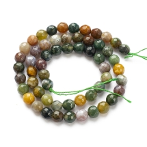 Koraliki Kamień Naturalny Agat Indyjski, Fasetowane, Kulki, 6mm, 58szt/36cm/sznur (13WB12431)