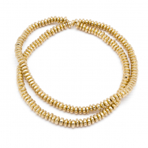 Koraliki Syntetyczny Hematyt, Niemagnetyczne, Rondelle, Jasnozłote, 4x2mm, około 175szt/38cm/sznur (13WB11307)