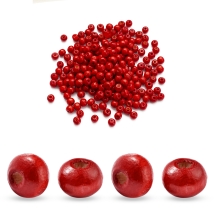 Koraliki Naturalne Drewniane, Barwione, Kulki, Czerwony, 8x7mm, 280szt/50g (13WB17989)