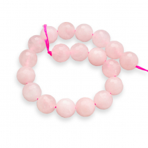 Koraliki Kwarc Naturalny Różowy, Fasetowany, Okrągłe, 10mm, około 16szt/16cm/nić (5WB4932)