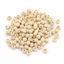 Намистини Дерево Круглі, Колір: Бежевий, Розмір: 10мм, Отвір 2мм, бл. 100шт/50г, (5WB4952)