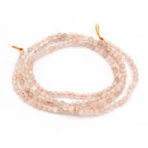 Koraliki Naturalny Kamień Słoneczny, Fasetowany, Okrągły, Beżowy, 2mm, około 175szt/37cm/sznur (13WB22911)