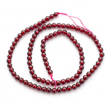 Koraliki Naturalny Granat, Okrągłe, 4mm, około 93szt/37.5cm/sznur (13WB22935)