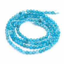 Намистини Натуральний Апатит Клас АА Круглі Гранені, 3мм, Отвір 0.5мм, близько 128шт/37см/нитка, (13WB22957)