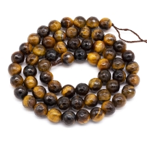 Koraliki Naturalne Tygrysie Oko, Klasa AB, Fasetowane, Okrągłe, 8mm, około 44szt/37cm/sznur (13WB22964)