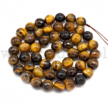 Koraliki Naturalne Tygrysie Oko, Klasa AB, Fasetowane, Okrągłe, 6mm, około 58szt/37cm/sznur (13WB22966)