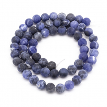 Koraliki Kamień Naturalny Sodalit, Matowe, Kulki, Niebieski, 6mm, 60szt/37cm/sznur (13WB23024)