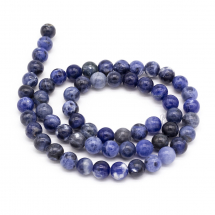Koraliki Naturalny Sodalit, Okrągłe, Niebieski, 6mm, około 60szt/37cm/sznur (13WB23032)