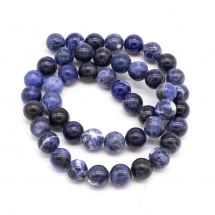 Koraliki Kamień Naturalny Sodalit, Kula, Niebieski, 8mm, 45szt/37cm/sznur (13WB23033)