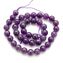 Koraliki Naturalny Ametyst, Klasa A, Okrągły, 10mm, około 38szt/38cm/nic (13WB23066)