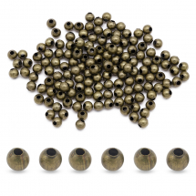 Намистини-роздільники, Залізо, Круглі, Бронза, 4мм, Отвір 1.5мм, (13WB21061)