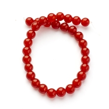 Koraliki Kamień Naturalny Czerwony Agat / Karneol, Kulki, Klasa A, 6mm, 30szt/17cm/sznur (5WB5222)