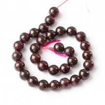 Koraliki Kamień Naturalny Granat, Kulki, Ciemnoczerwony, 6mm, 30szt/19cm/sznur (5WB5232)