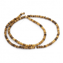 Koraliki Kokosowe, Rondel, Kolor: Brązowy, 4x1.5-4.5mm, Otwór 1mm, około 140szt/36cm/nić (13WB23631)