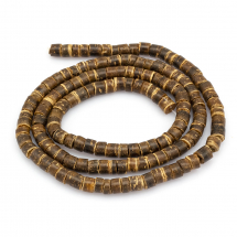 Koraliki Kokos, Kolumna, Brązowy, 5.5x3-5.5mm, około 140szt/55cm/sznur (13WB23635)