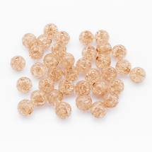 Koraliki Akrylowe Przezroczyste, Crackle, Okrągłe,  Kolor: Brązowy, 8mm, Otwór: 2mm, 90szt/25g (13WB23894)