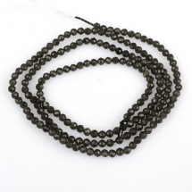 Koraliki Naturalny Obsydian, Fasetowane, Okrągłe, Czarny, 2mm, około 164szt/35cm/sznur (13WB24001)