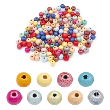 Koraliki Naturalne Drewniane Barwione, Okrągłe, Mieszany, 8mm, około 25g~140 szt (14WB5925)