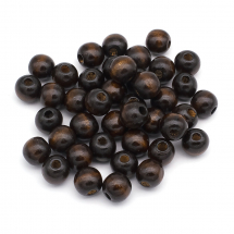 Koraliki Naturalne Drewniane, Barwione, Okrągłe, Kolor: Brązowy, 14x16mm, około 38szt/50g (14WB5927)