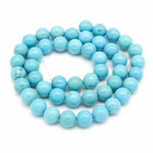 Koraliki Naturalny Howlit, Termobarwiony, Okrągłe, Kolor: Turkusowy, 8.3-8.4mm, około 45szt/37. 5cm/nić (13WB22610)