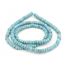 Koraliki Naturalny Howlit, Termobarwiony, Dysk, Kolor: Turkusowy, 4x2mm, około 152szt/37cm/nić (13WB22638)