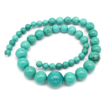 Koraliki Howlit Naturalny, Termobarwiony, Kolor: Turkusowy, 8-19.5mm, około 42szt/45cm/nić (13WB22731)