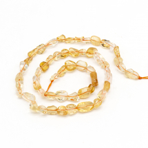 Koraliki Kamień Naturalny Cytryn, Bryłki, Brązowy, 8-12x6-9mm, 40szt/38cm/sznur (13WB22749)