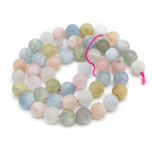 Koraliki Kamień Naturalny Morganit Matowe Kula, 8-9mm, Otwór 1mm, 45szt/40cm/sznur (13WB22822)