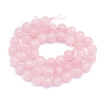 Koraliki Naturalny Kwarc Różowy, Madagaskar, Klasa AB, Okrągłe, 8mm, około 45szt/37cm/sznur (13WB22828)
