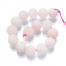 Koraliki Naturalny Kwarc Różowy Okrągły Matowy, 12mm, Otwór 1mm, około 16szt/19cm/nić, (13WB22829)