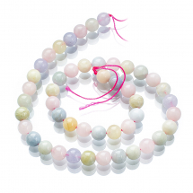 Koraliki Naturalny Morganit, klasa A, Kolor: Mieszane kolory, 8-9mm, Otwór: 1mm, około 45szt/40cm/nić (13WB22840)