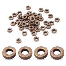 Намистини-Роздільники Металеві, Форма Пончик, Колір: Мідь, Розмір: 6х2мм, Отвір 2.5мм, (14WB7594)