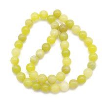 Koraliki Kamień Naturalny Jadeit Cytrynowy, Kula, 8-8.5mm, 45szt/38cm/sznur (14WB7761)