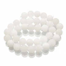 Koraliki Kamień Naturalny Biały Jadeit Matowe Kula, 10mm, Otwór 1mm, 38szt/35cm/sznur (14WB7795)