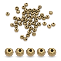 Намистини-Розділювачі Біжутерний Сплав Тибетський стиль Круглі, Бронза, 5х5х4мм, Отвір 1.5мм, (14WB7934)