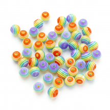 Koraliki Żywica, Paskowany, Przezroczyste, Okrągłe, Kolor: Wielokolorowe, 6mm, 50szt (13WB19958)