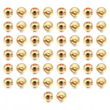Намистини-Розділювачі Латунь Круглі, Позолота 18К, 3мм, Отвір 1мм, (13WB26617)