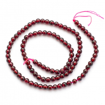 Koraliki Kamień Naturalny Granat, Okrągły, Klasa AA, Kulki, 4mm, 90szt/38cm/sznur (13WB26733)