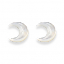 Naturalna Biała Masa Perłowa, Bez Otworu, Półksiężyc, 10x8x2mm, 2szt (13WB27831)
