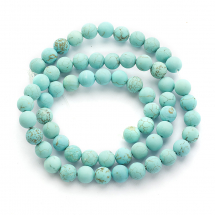 Koraliki Howlite Naturalny Kamień Okrągłe, Matowe, Turkusowy, 6mm, około 60szt/37cm/sznur (13WB28645)