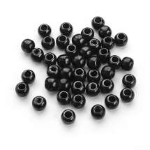 Перли Намистини Пластикові Розмір: 11. 5-12х10мм отвір 5мм Колір: Чорний близько 37шт/25г (13WB28896)