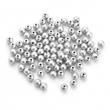 Koraliki Akrylowe Lakierowane, Matowe Styl, Okrągłe, Srebrny,8mm, 90szt/25g (13WB28898)