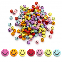 Koraliki Akrylowe, Smile Kraft Styl, Okrągłe, Mix 7x3.5mm, 170szt/25g (13WB28904)