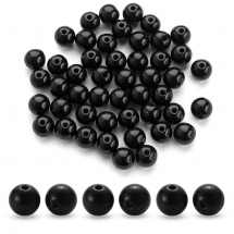 Koraliki Akrylowe Nieprzezroczysty, Okrągłe, Czarny, 10x9mm, 45szt/25g (13WB28906)