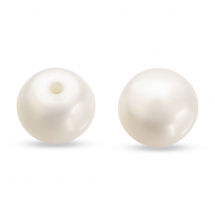 Koraliki Naturalne Perły Słodkowodne Klasa AAA Okrągłe, Białe, 7-7.5x5mm, Półotwor 1mm, 2szt (13WB28948)