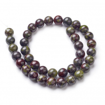 Naturalne Koraliki Jaspis, Smocza Krew, Okrągłe, 10mm, około 33szt/36cm/sznur (13WB28963)