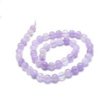 Koraliki Naturalne Lawendowe Jadeit, Okrągłe, Rozmiar: 8mm, Otwór 1mm, Około 45szt/36.5cm/nic, (13WB28986)