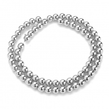 Koraliki Syntetyczne Hematyt, Galwanizowany, Niemagnetyczne, Powloka Srebrem, 6mm, ok. 64szt/38cm (13WB29088)