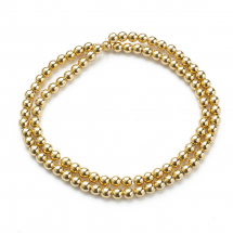Koraliki Syntetyczne Hematyt, Niemagnetyczne, Galwanizowane Jasne Złoto, 4mm, około 88szt/38cm (13WB29093)